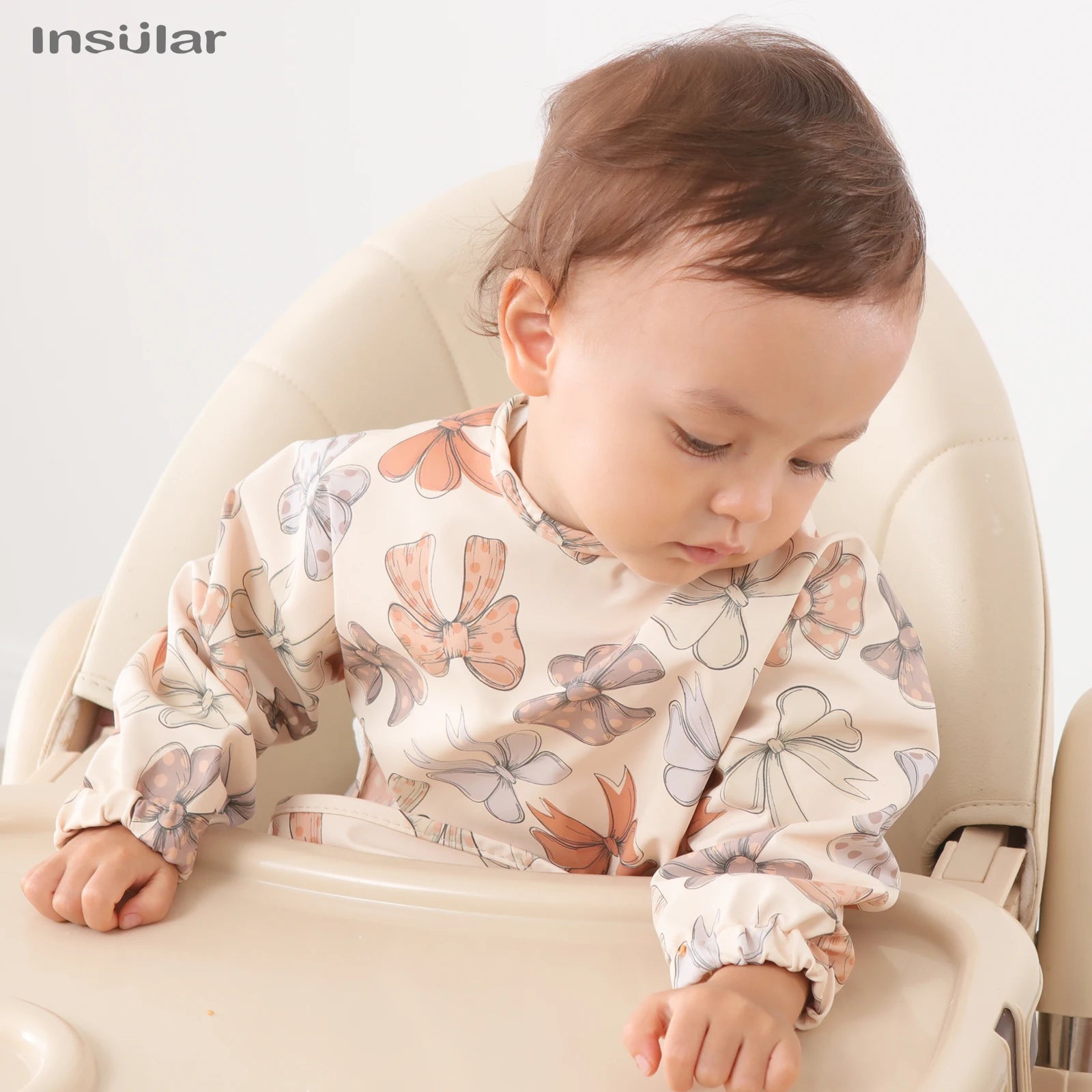 Nouveau bavoir bébé avec poche pour accessoires d'alimentation bavoirs pour enfants imperméable à manches longues bavoirs tabliers à manches longues