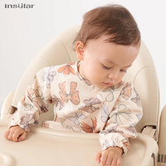 Nouveau bavoir bébé avec poche pour accessoires d'alimentation bavoirs pour enfants imperméable à manches longues bavoirs tabliers à manches longues