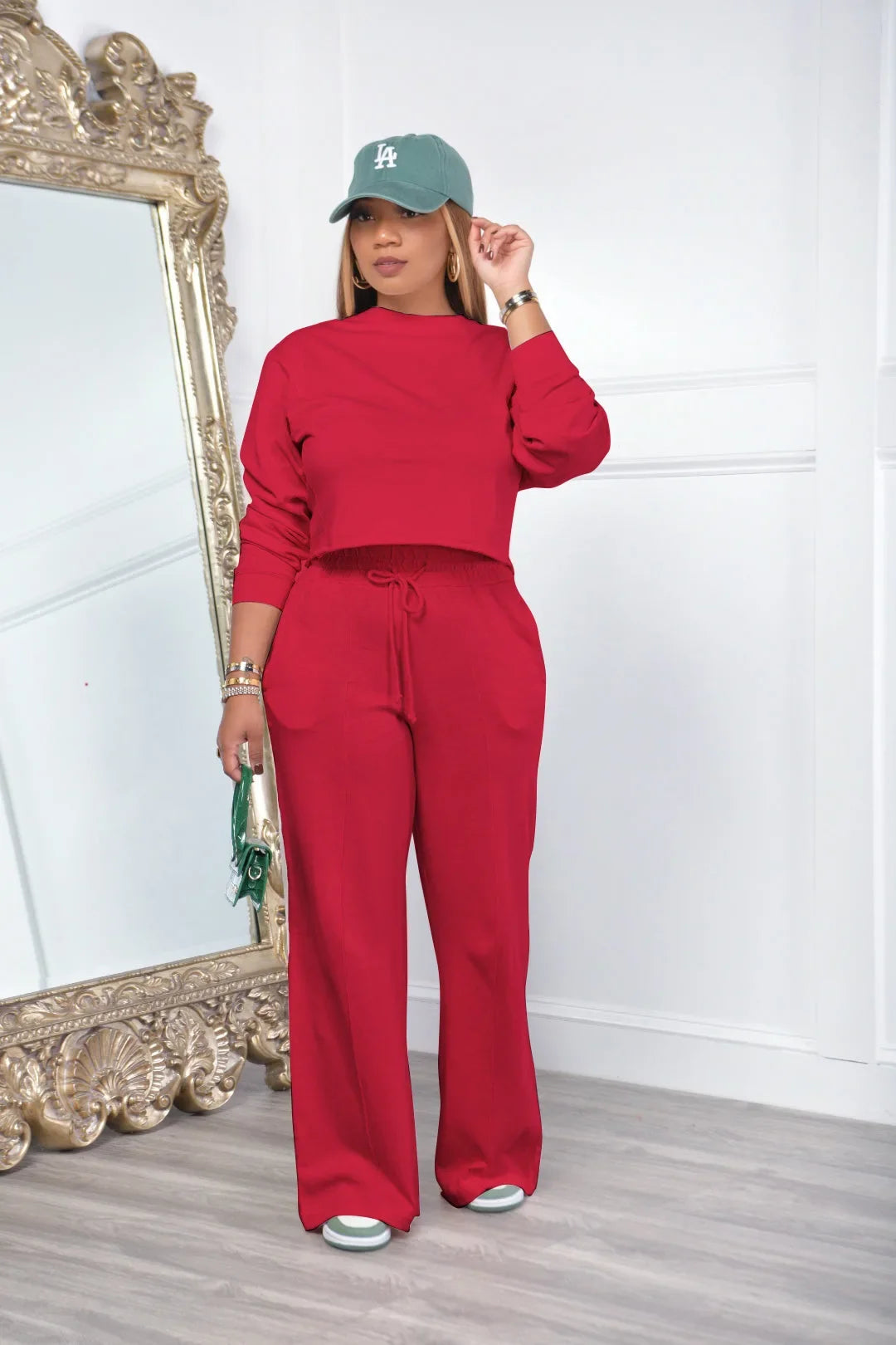 Ensemble de vêtements pour femmes, pull + pantalon, 2 pièces, costumes d'hiver épais et chauds, couleur unie, survêtement décontracté