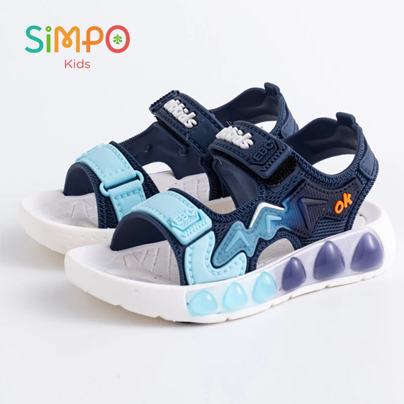 Sandales de Sport pour enfants, chaussures souples respirantes et résistantes à l'usure avec Velcro réglable, chaussures d'extérieur pour garçons et filles, été