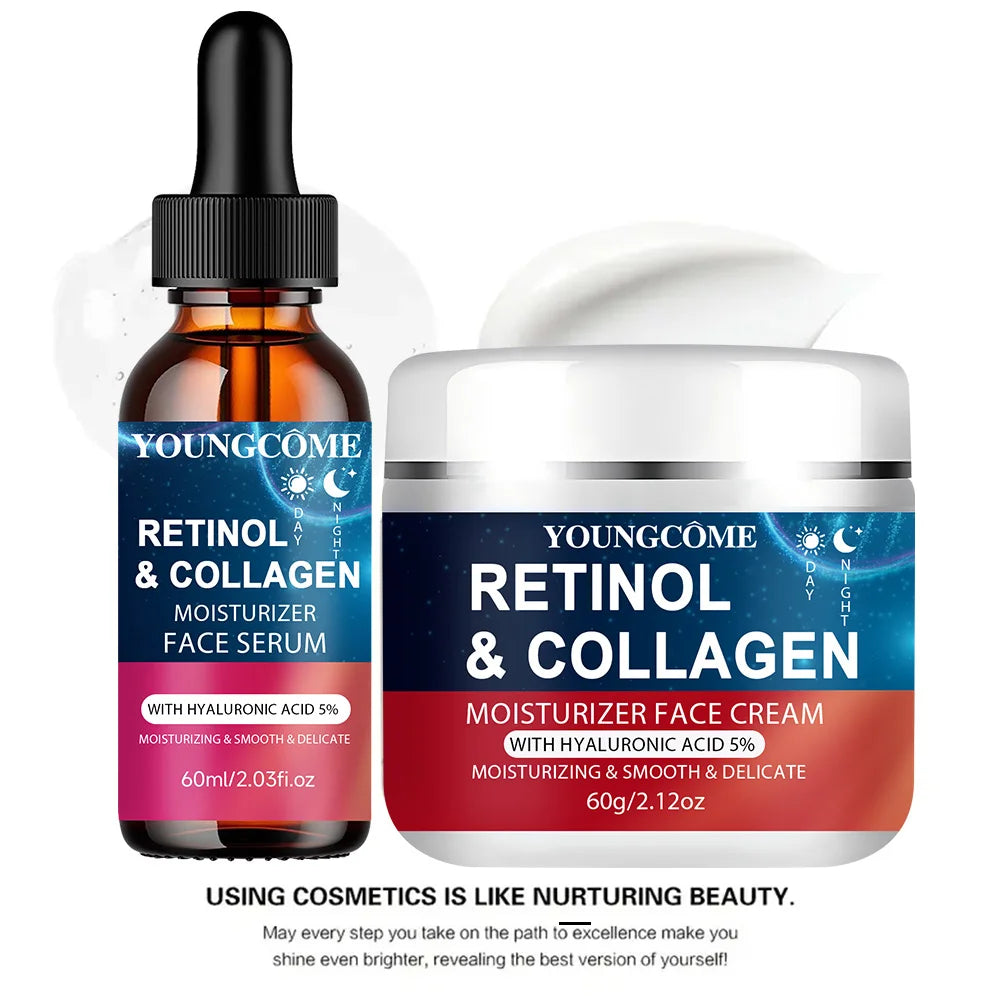 YOUNGCOME Crème au rétinol pour le visage à l'acide hyaluronique, hydratant anti-âge pour femmes et hommes pour le visage réduit les rides et la sécheresse
