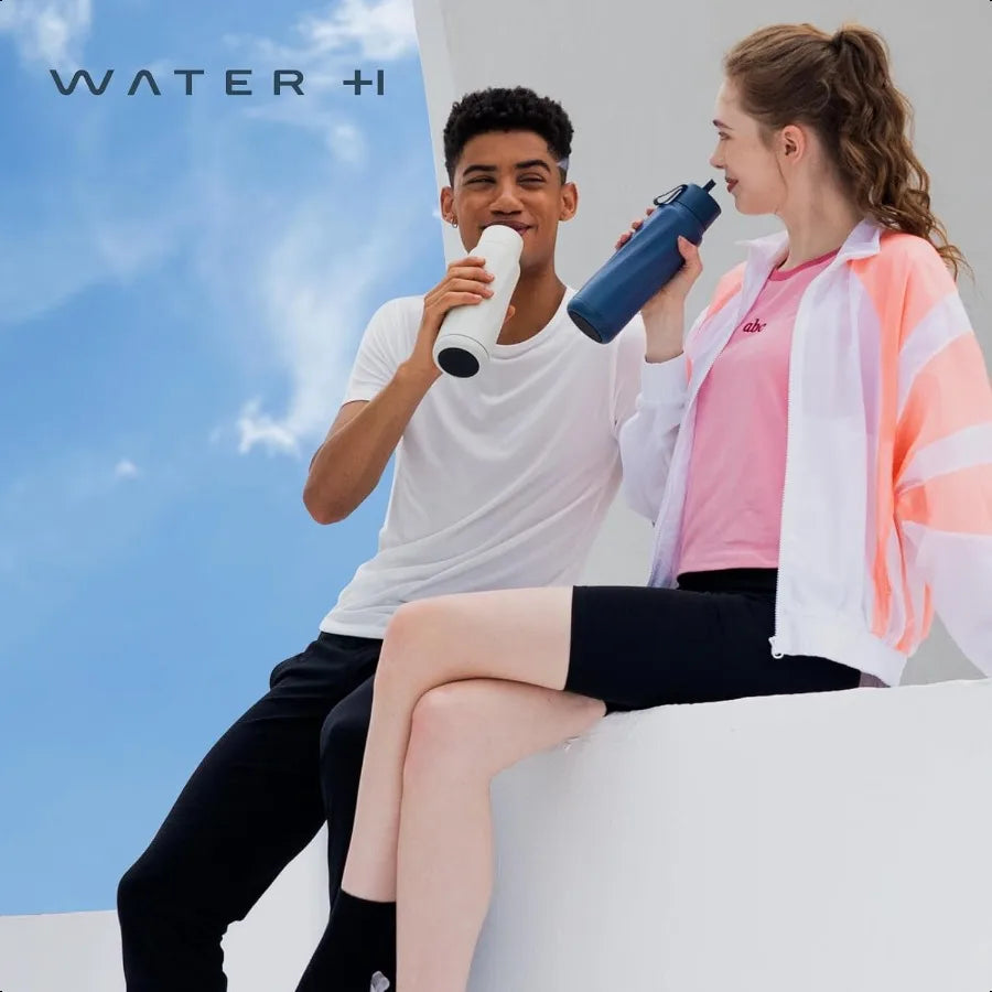 Bouteille d'eau intelligente Vita avec rappel pour boire de l'eau, bouteilles d'eau isolées sous vide sans BPA avec paille filtrante, prise Bluetooth