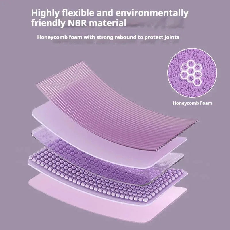 Thick non-slip yoga mat, gymnastics mat, home workout mat, ab wheel, training elbow pads, core strength training