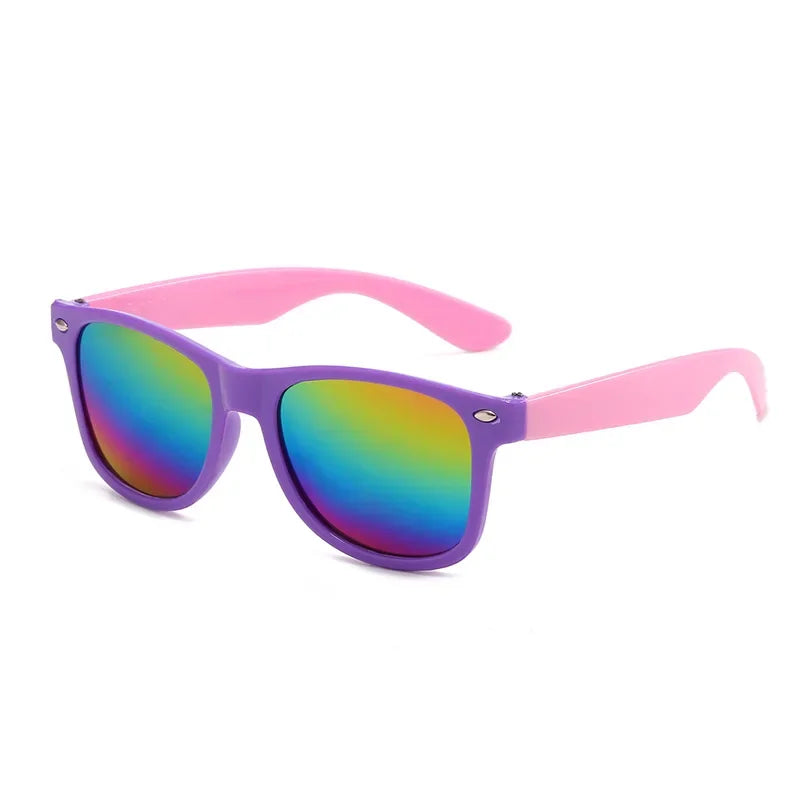 Lunettes de soleil à monture carrée pour garçons et filles, lunettes de soleil rétro pour enfants, protection UV extérieure, lunettes de soleil mignonnes