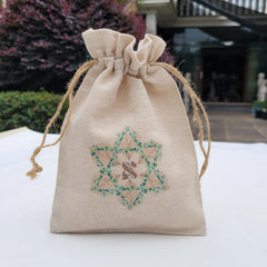 Sacs cadeaux en lin naturel personnalisés écologiques pour anniversaire, réception-cadeau pour bébé, pochette de mariage rustique avec logo, sac anti-poussière en Jute