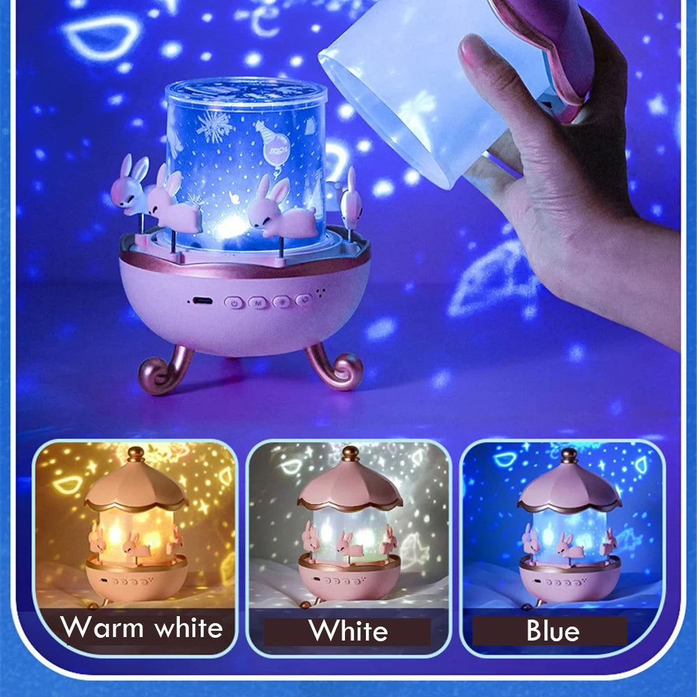 Projecteur de veilleuse pour enfants, chambre d'enfant, Rotation spatiale, lampe de nuit Led rechargeable par USB, 12 films, cadeau d'anniversaire et de noël