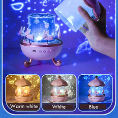 Projecteur de veilleuse pour enfants, chambre d'enfant, Rotation spatiale, lampe de nuit Led rechargeable par USB, 12 films, cadeau d'anniversaire et de noël