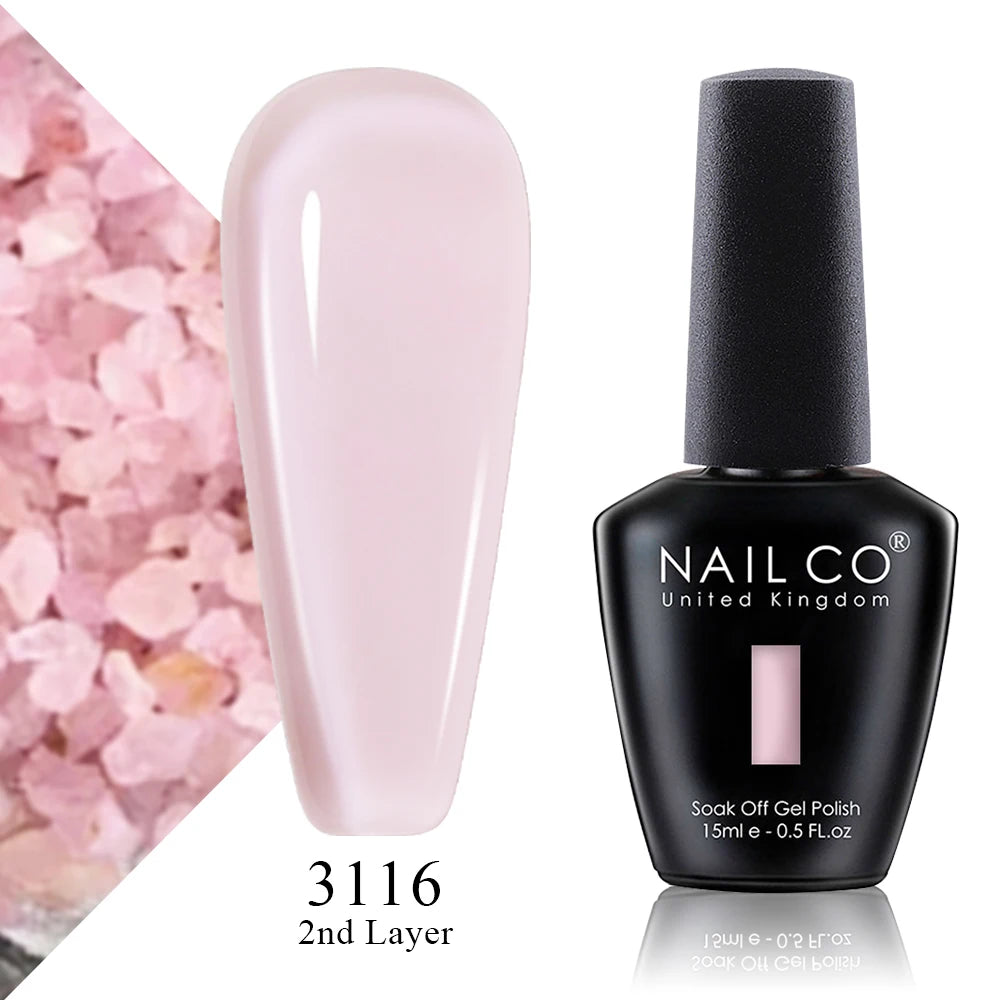 NAILCO 15ml Vernis à ongles Gel Vernis Semi Permanent UV Gel Vernis manucure Vernis Nail Art Nude Gel Poliish