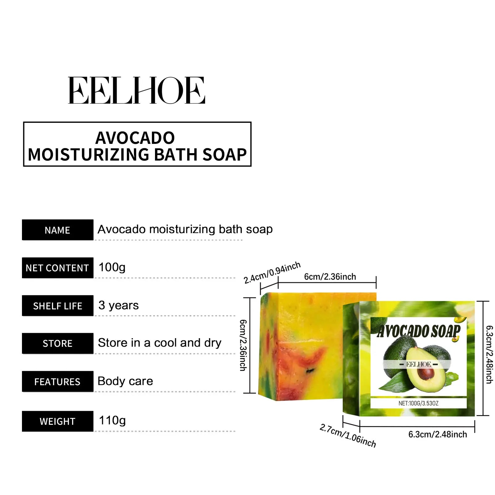 Savon d'avocat nettoyant pour le corps hydratant contrôle de l'huile lissage de la peau peau tendre même ton enlever la saleté peau rajeunie soin du corps