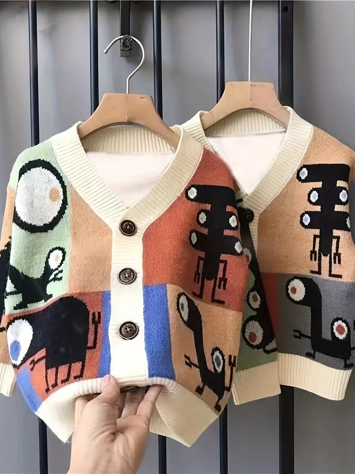 Vêtements pour enfants vestes pour garçons automne et hiver nouveaux chandails tricotés hauts de bande dessinée Cardigans vestes pour enfants de Style coréen
