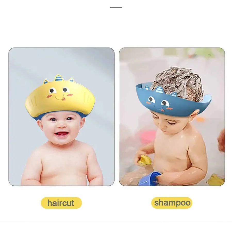 Chapeau de shampoing de douche imperméable pour enfants, chapeau de lavage de cheveux doux et réglable pour enfants, Protection sûre des oreilles et des yeux, bonnet de shampoing pour bébé