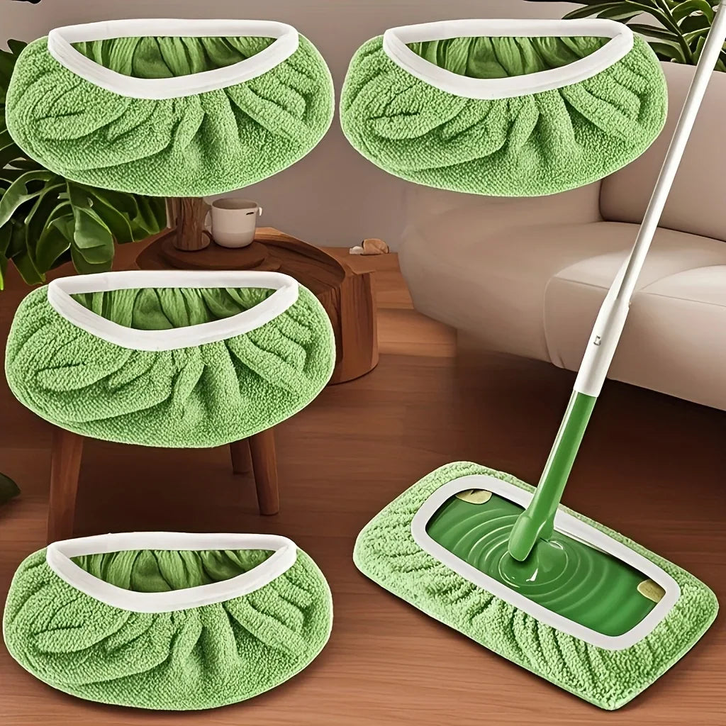 2 couleurs en option. 4 tampons de vadrouille réutilisables de haute qualité : lavables, durables, pour une utilisation sèche et humide, très absorbants.