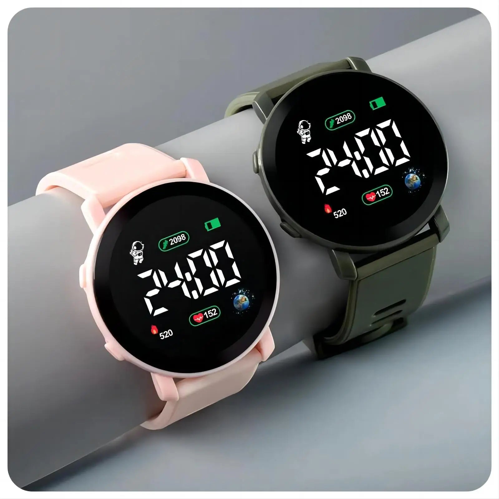 Ensemble de montres électroniques pour enfants, ensemble d'horloge numérique de Sport pour enfants, bracelet en Silicone, affichage LED, montre-bracelet pour filles et garçons