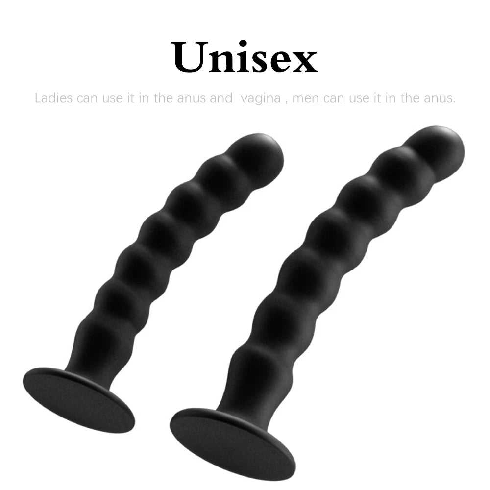 Sex toys for men and women, anal plug, prostate massager, sex products, vaginal stimulator with strong suction cup, silicone bead dildo