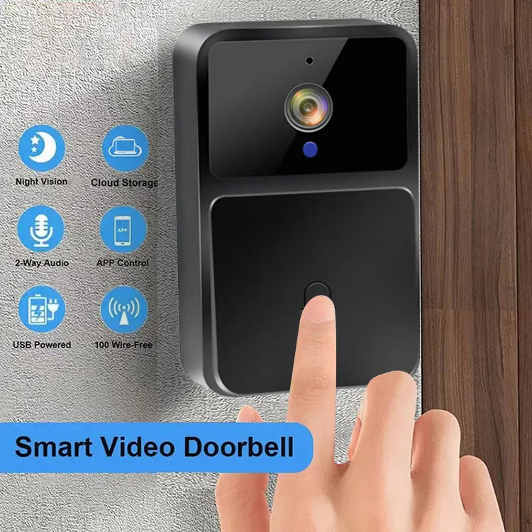Caméra de sonnette vidéo Wi-Fi, interphone bidirectionnel, changement de voix pour la maison, vision nocturne HD, sans fil, batterie de sécurité intelligente, sonnette de porte