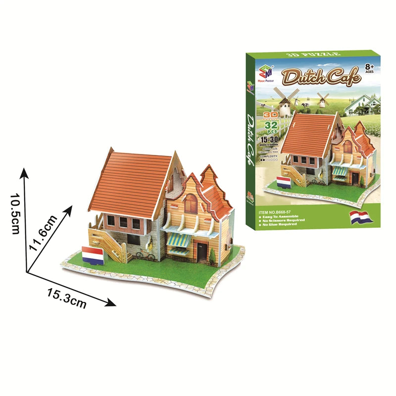 Jouets éducatifs Puzzles 3D jouets enfants développement intellectuel mondes Construction de bâtiments célèbres Puzzles 3D jouet