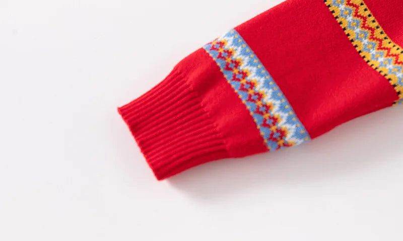 Pull imprimé de noël pour enfants, Costume du nouvel an 2025, manches longues, col rond, pulls tricotés doux et décontractés, pull chaud, haut de noël