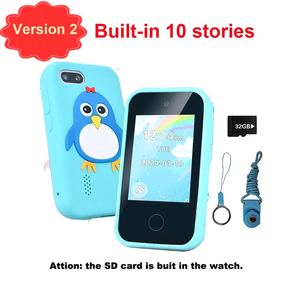 Jouets éducatifs pour téléphone pour enfants, 18 jeux, jouet Musical, caméra Selfie Mobile pour bébé avec carte TF 32G, jouets pour enfants, cadeaux d'anniversaire