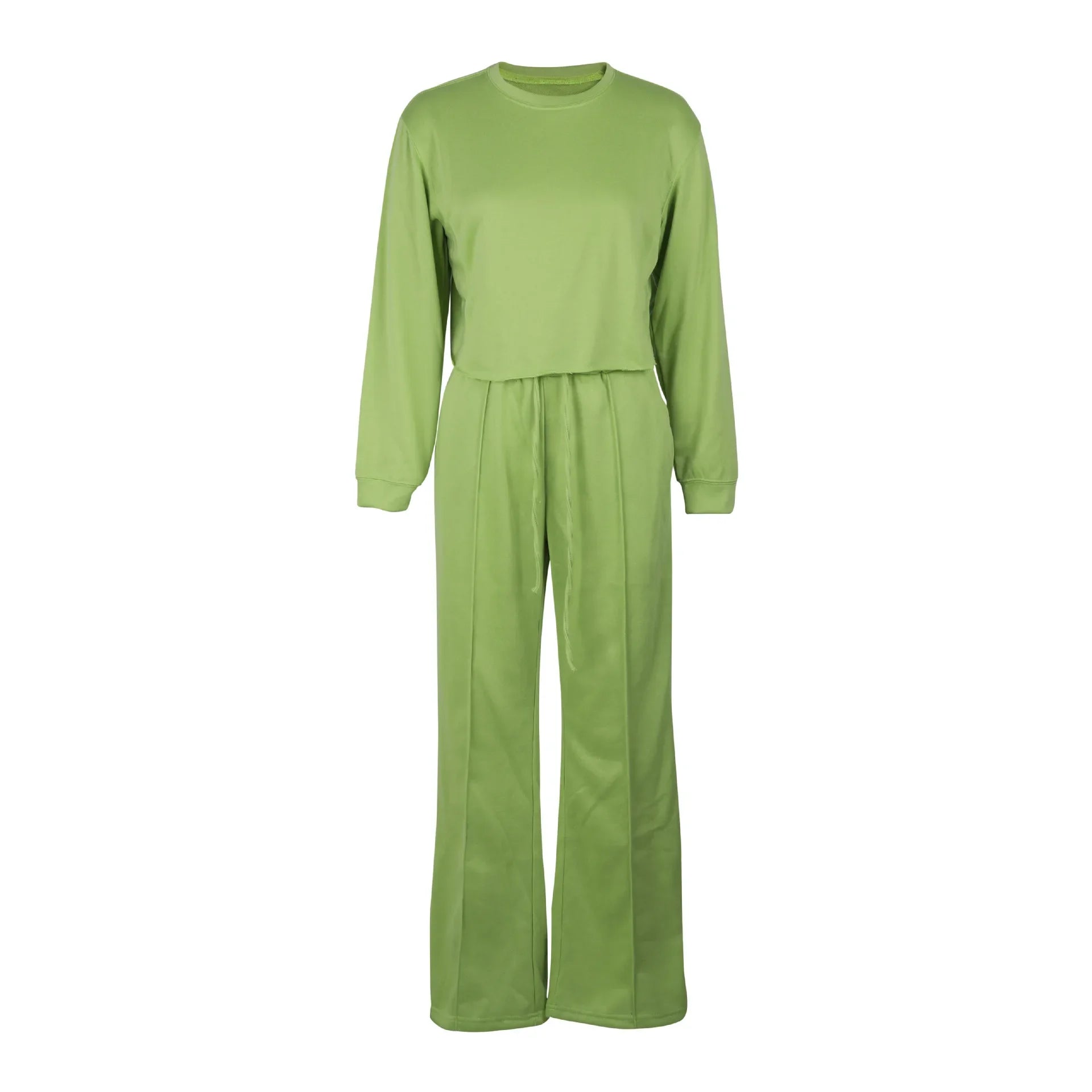 Ensemble de vêtements pour femmes, pull + pantalon, 2 pièces, costumes d'hiver épais et chauds, couleur unie, survêtement décontracté