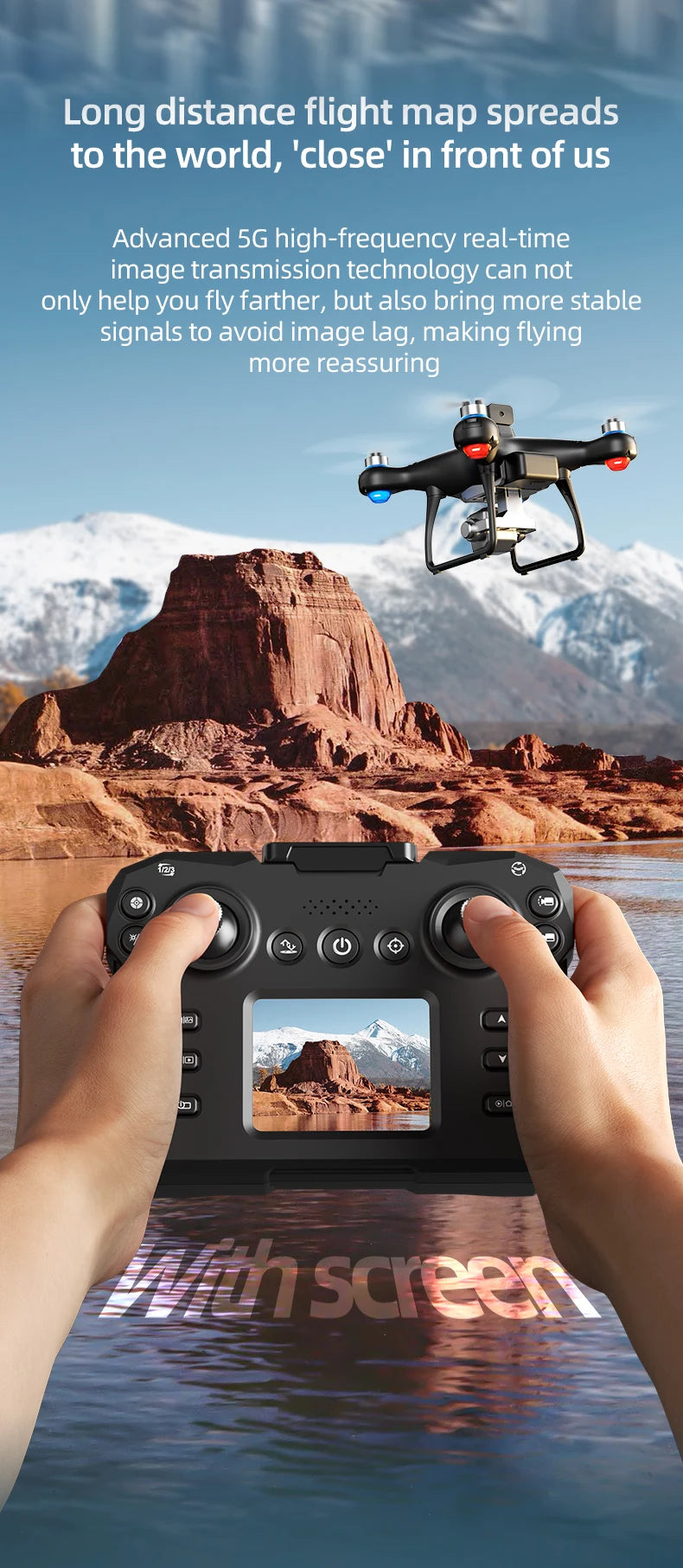 Nouveau Drone KY102 avec écran 8K, double caméra, localisation du flux optique sans balais, évitement Intelligent des obstacles, jouets d'hélicoptère RC