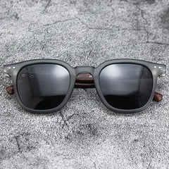 Nouveaux hommes Vintage cadre en bois lunettes de soleil marque classique carré lunettes de soleil revêtement lentille conduite lunettes pour femmes mâle