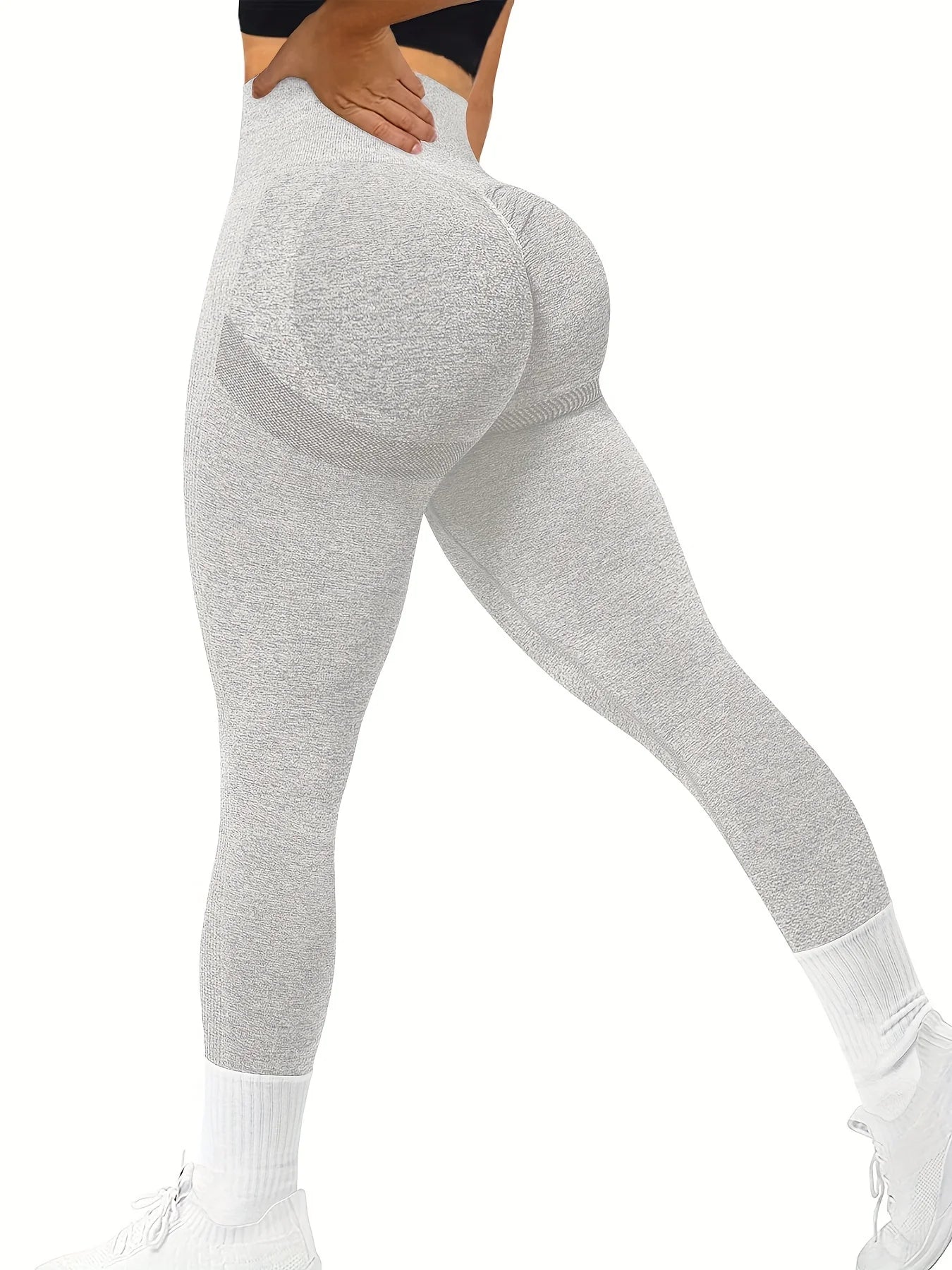 Women's Seamless Butt Lifting Workout Leggings, High Waist Yoga Pants, Compression Contour Tights