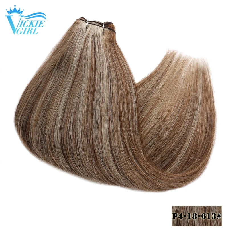 Straight Human Hair Weft Bundles Ombre Blonde Human Hair Extensions 100g/piece 16"-28" Skin Color Remy Straight Double Weft
