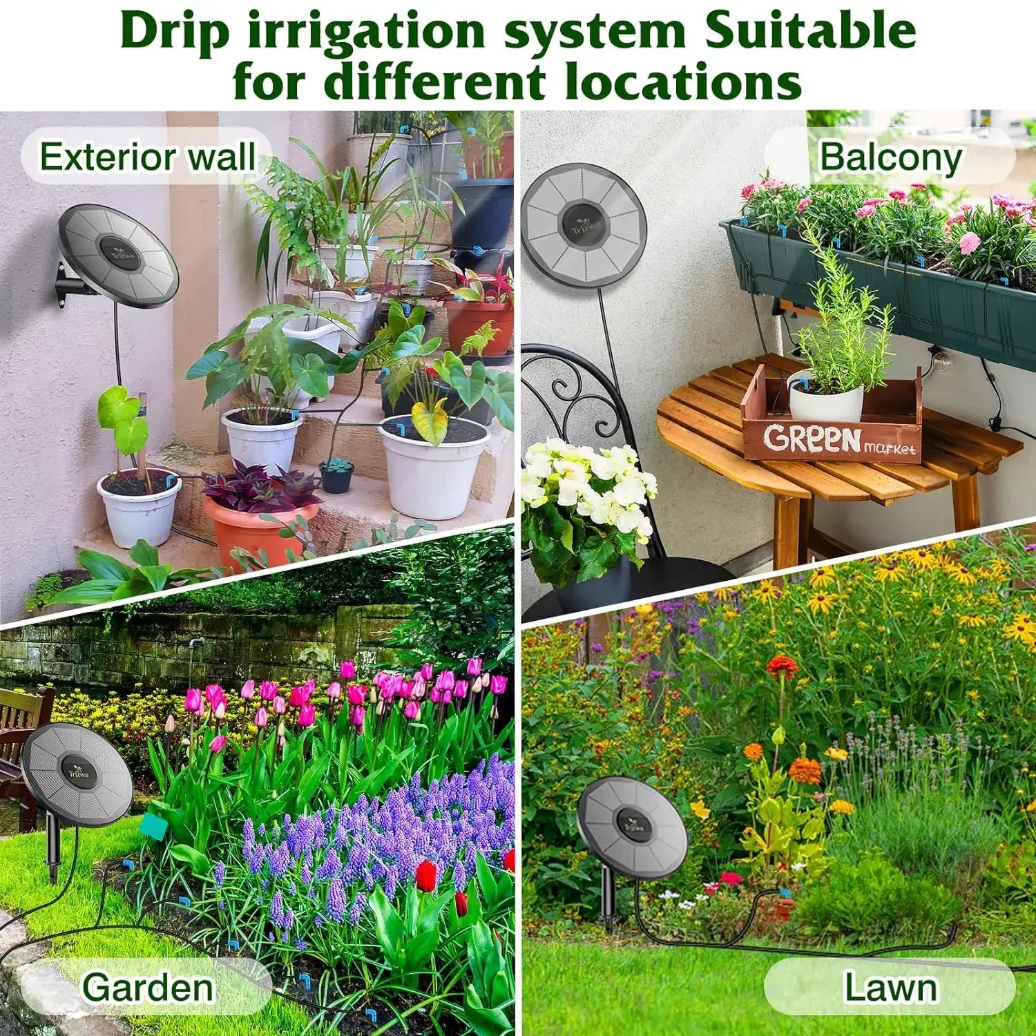 Kit de système d'irrigation goutte-à-goutte solaire pour plantes de jardin avec écran d'affichage, minuterie d'arrosage automatique de voyage bricolage, dernier cri