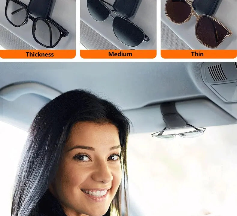 Porte-lunettes de soleil de voiture pour visière de voiture, Clip magnétique en cuir, porte-lunettes, accessoires de voiture de camion pour femmes et hommes