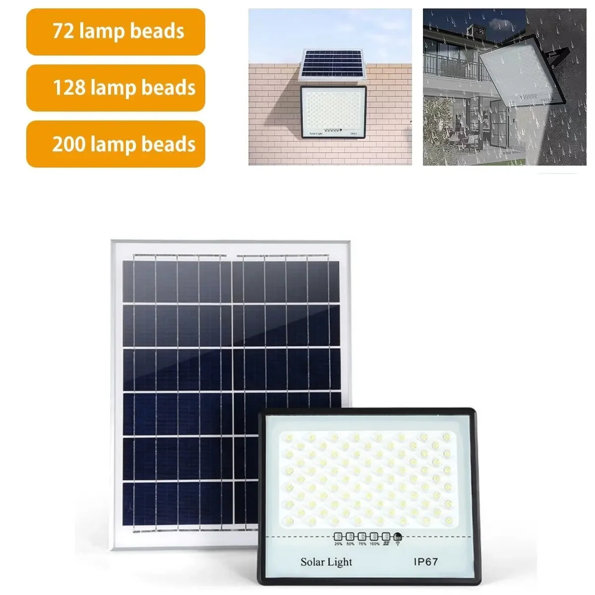 Lampes de jardin LED extérieures à énergie solaire – Spot mural étanche IP67 pour paysage, façades de construction et éclairage de secours