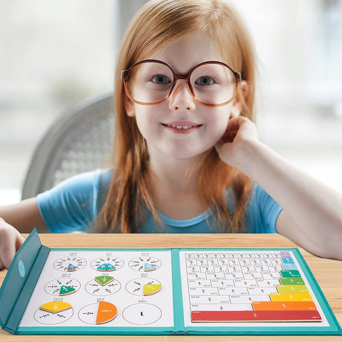 Jouets éducatifs pour enfants, disque de fraction magnétique Kawaii, jouets éducatifs d'apprentissage arithmétique cognitif assisté