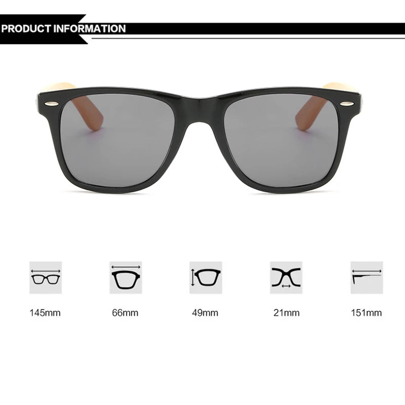 16 couleurs bambou lunettes de soleil hommes lunettes de soleil en bois femmes marque concepteur miroir Original bois lunettes de soleil rétro de sol masculino