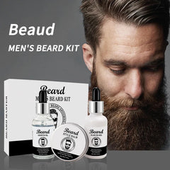 Kit de soins de barbe pour hommes, ensemble de 3 pièces, crème pour barbe, ensemble combiné de lavage à l'huile, ensemble de soins du visage
