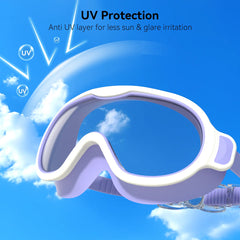 Lunettes de natation pour enfants, grand cadre, sans fuite, étanche, vue large, Vision claire, Anti-buée, Anti-UV, réglable rapide, pour enfants de 3 à 15 ans