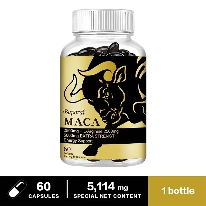 Supplément de racine de maca - avec Panax Ginseng pour augmenter l'énergie, améliorer l'endurance, la force musculaire et les performances athlétiques
