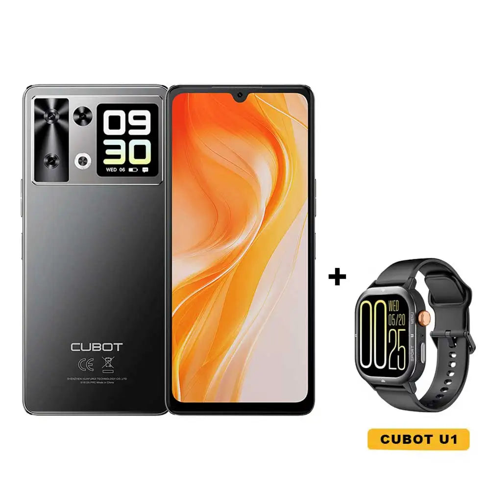 Smartphone Android 15 Cubot P90, écran 6,88 pouces 120 Hz, 24 Go  RAM (12 + 12 Go étendus), 256 Go ROM, processeur G100 Octa-core 2,2 GHz, appareil photo 64 MP, 5100 mAh, NFC, double haut-parleur, telephone portable 4G