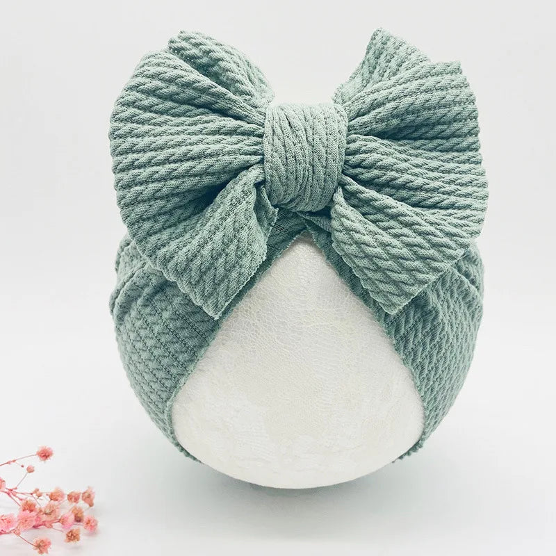 Chapeaux noués pour bébé fille, Bonnet avec nœud, Turban pour bébé, accessoires de tête pour nouveau-né, chapeau d'hiver, Bonnet chaud pour mère et enfant