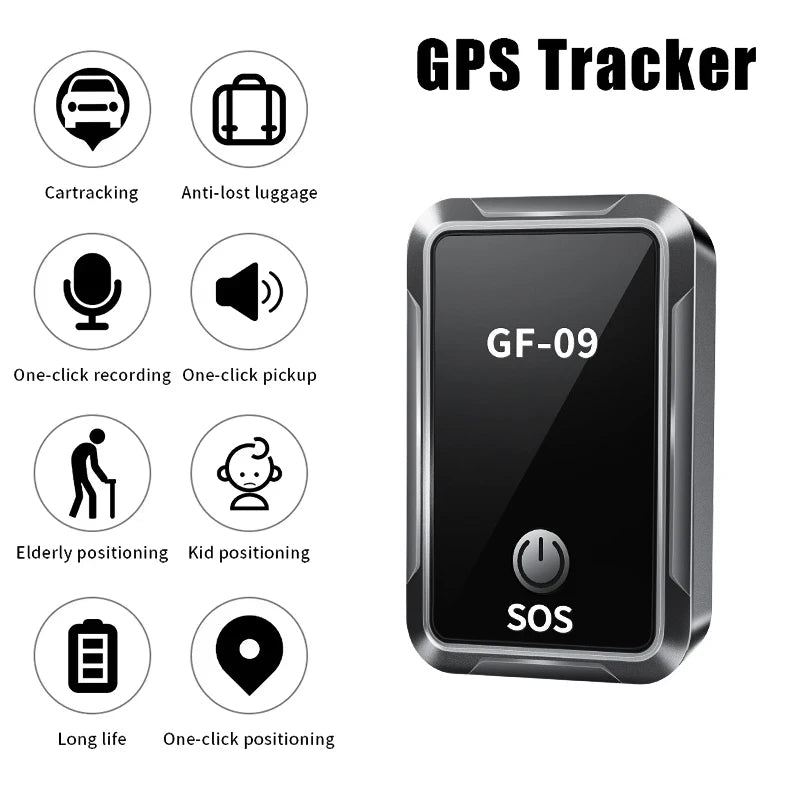 GF09 Mini traceur GPS localisateur de voiture suivi en temps réel localisation enregistrement vocal dispositif de positionnement Anti-perte pour enfant chien de compagnie