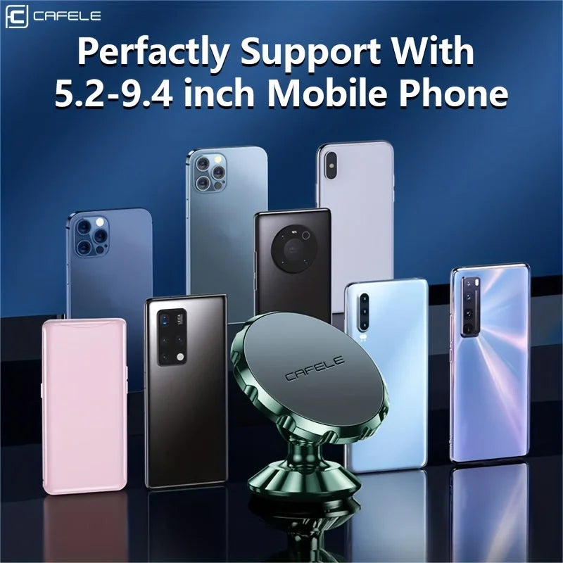 Support de téléphone magnétique pour voiture, Support de téléphone magnétique rotatif à 360 degrés pour téléphone portable de voiture, Support universel pour tableau de bord