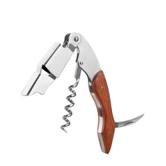 Tire-bouchon de serveur avec manche en bois de poire rouge pour bouteille de bière ou de vin, facile à transporter pour les amateurs de pique-nique, accessoires de cuisine ou Barman