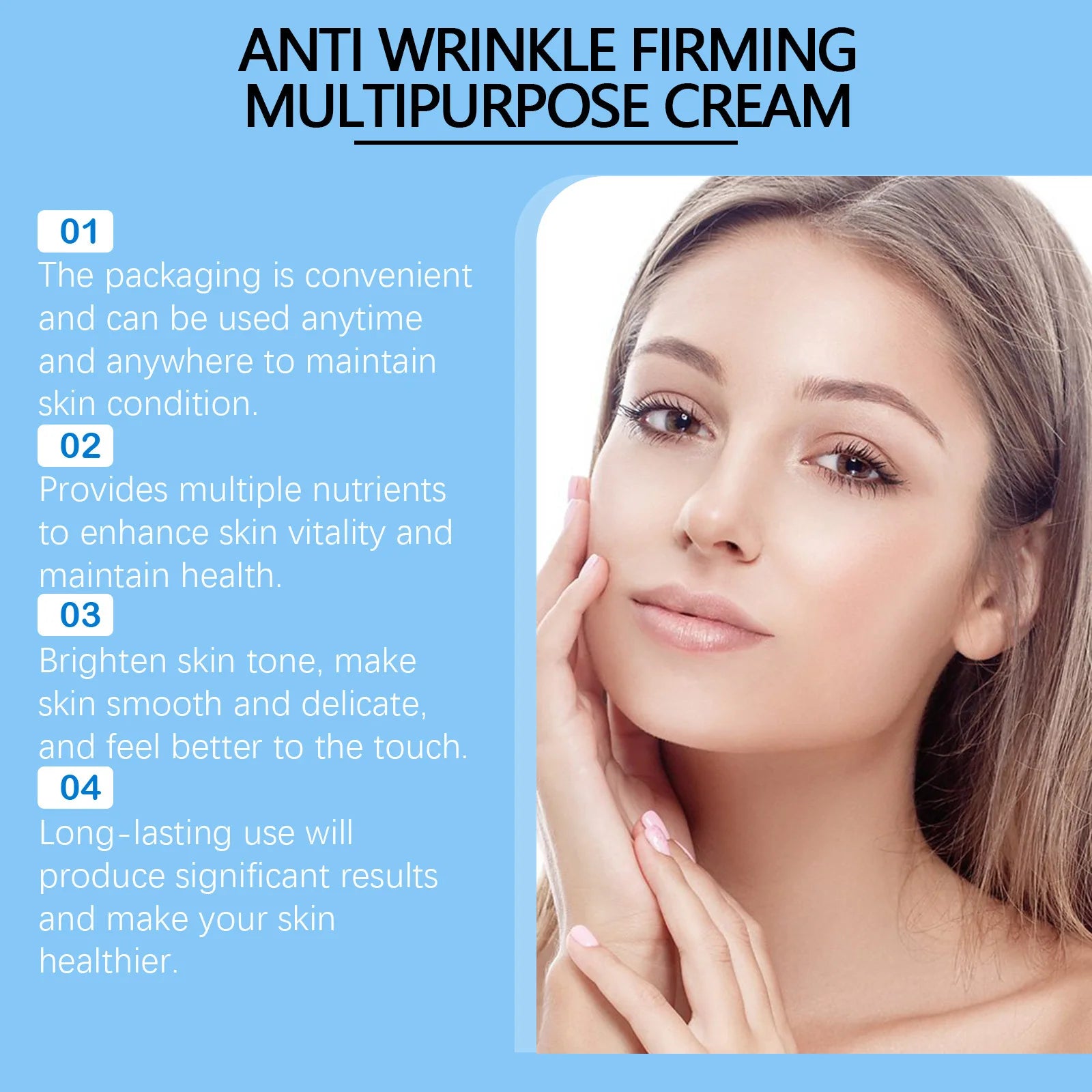 Crème à l'acide hyaluronique rétrécit les Pores Anti-rides nourrissante hydratante améliore la sécheresse élimine les ridules crème hydratante pour le visage