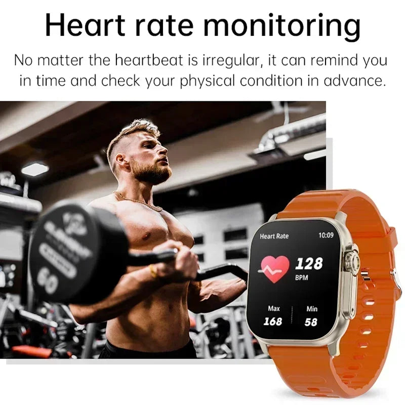 Montre intelligente avec écran Full Touch HD 2.08 "49mm, Support NFC, charge magnétique, appels Bluetooth, santé et Fitness Tra