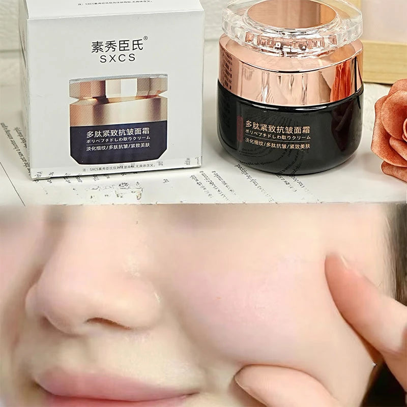 Crème pour le visage raffermissante anti-rides polypeptide, hydratation en profondeur, éclaircit la peau terne, minimise les ridules, crème hydratante de jour et de nuit