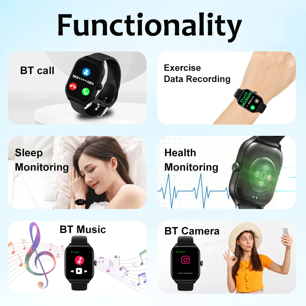 H9 nouvelle montre intelligente 2.01 pouces HD affichage réponse faire appel Message vue Modes de Sport bricolage cadran prévisions météorologiques pour hommes femmes