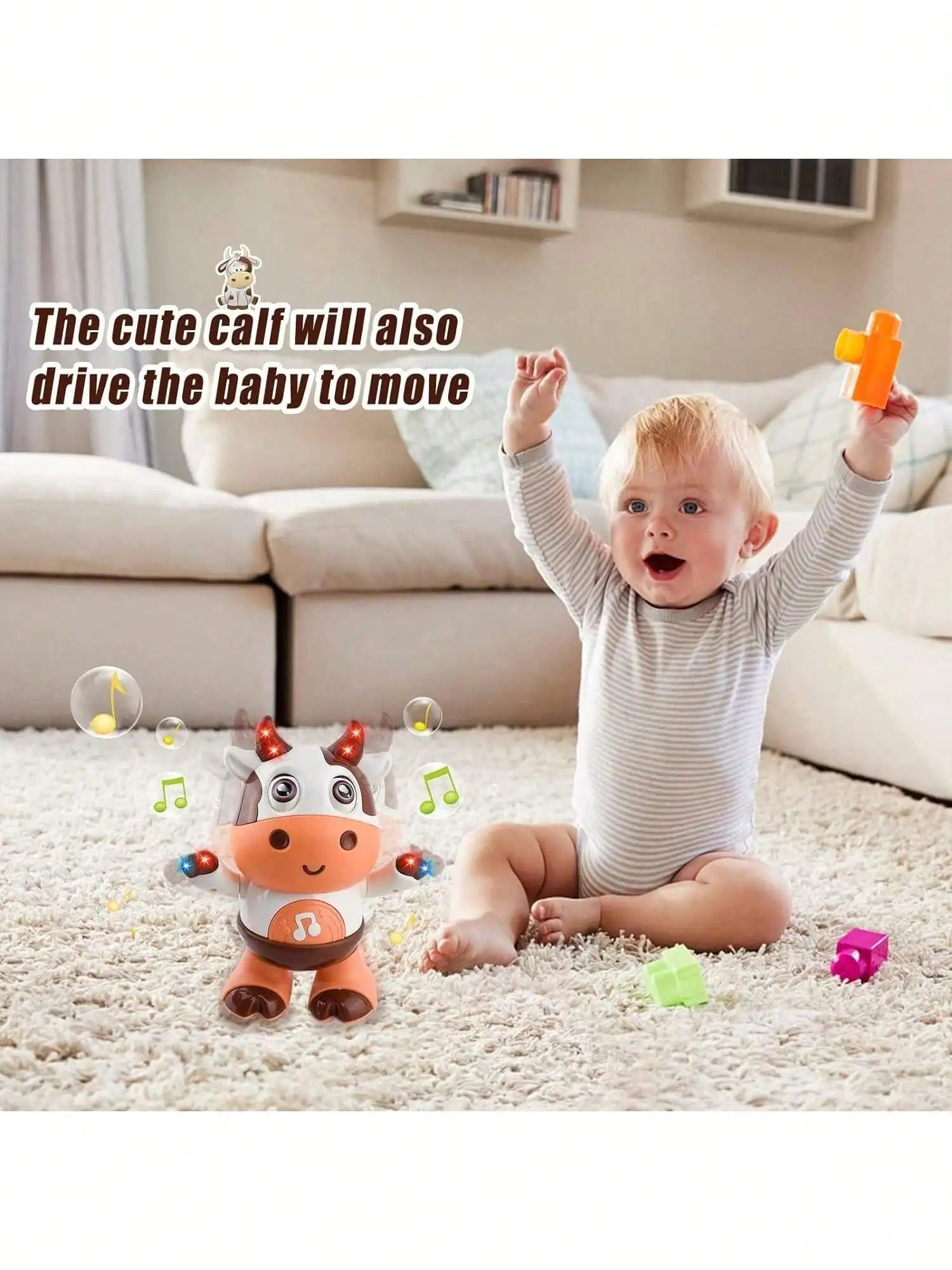 Jouet de vache dansante pour bébé, vache en peluche à musique électrique avec chansons et mouvements amusants, jouets interactifs pour bébé, mignon G de noël pour tout-petits