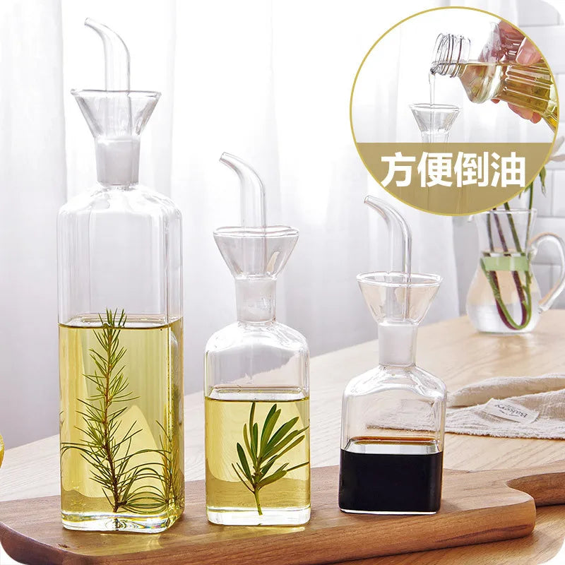 Pot d'huile en verre à haute teneur en Borosilicate, Pots d'huile et de vinaigre anti-fuite pour la cuisine, Pot de Sauce soja, réservoir d'huile, bouteille d'huile d'assaisonnement