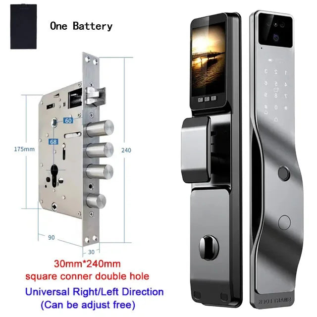 Tuya App serrure intelligente maison antivol porte serrure d'empreintes digitales avec caméra mot de passe serrure grande serrure de porte