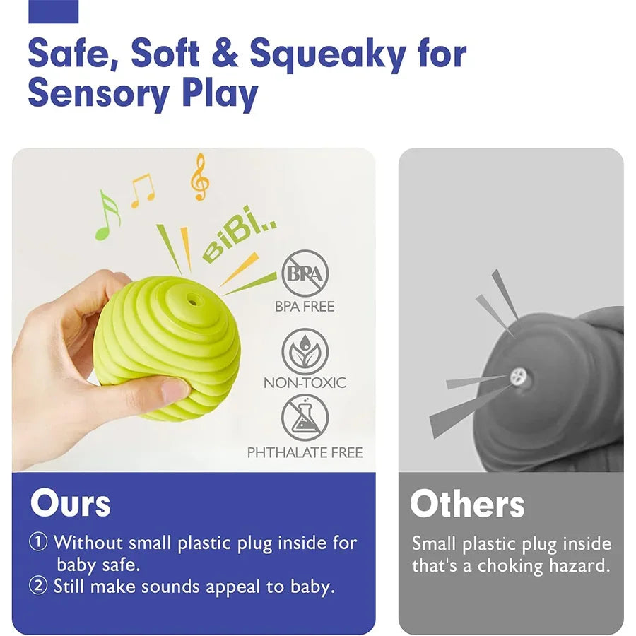 Boules texturées pour bébé, jeu sensoriel, activité de 6 à 12 mois, balle multi-doux, jouets de douche Montessori pour enfants, meilleur cadeau, 6 pièces