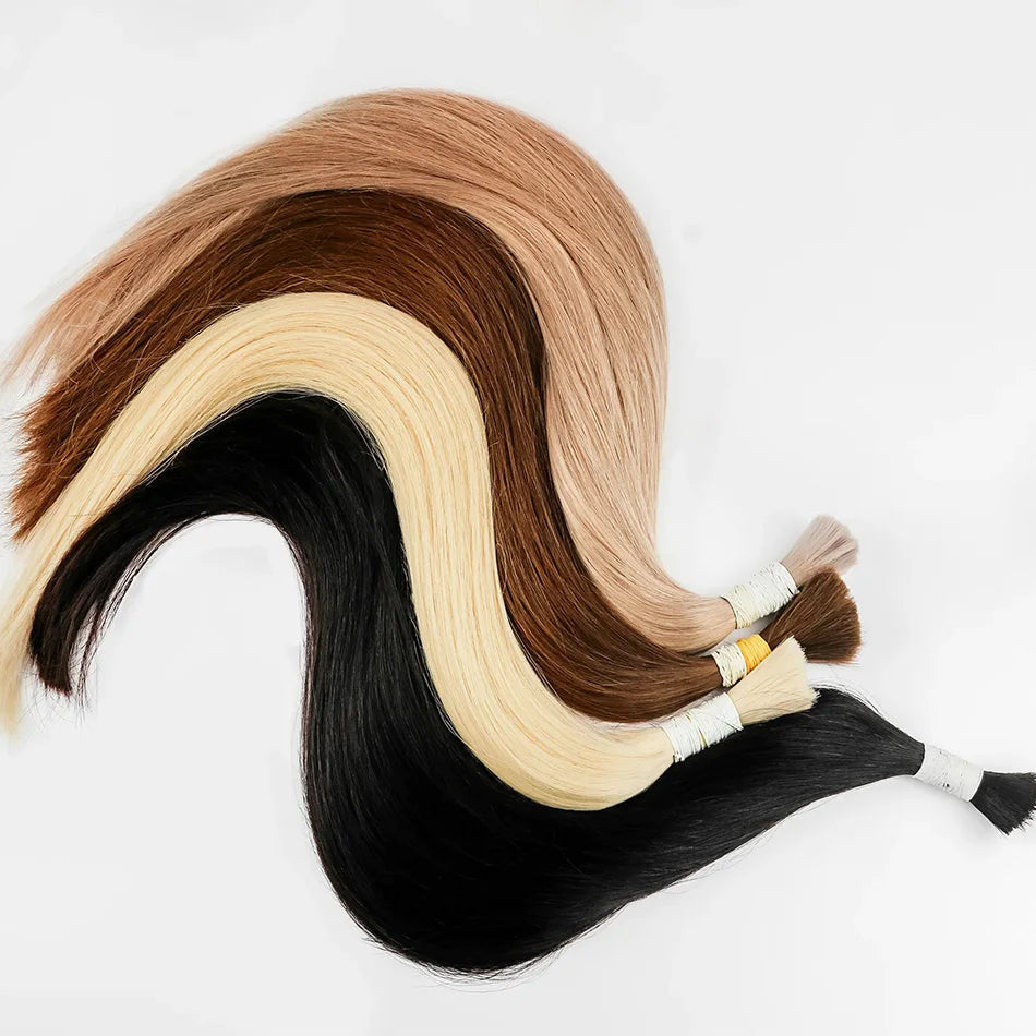 613 Straight Human Hair Bundles, No Weft, 100% Virgin, Highlighting Original Russian Natural Unprocessed Blonde Loose Extensions