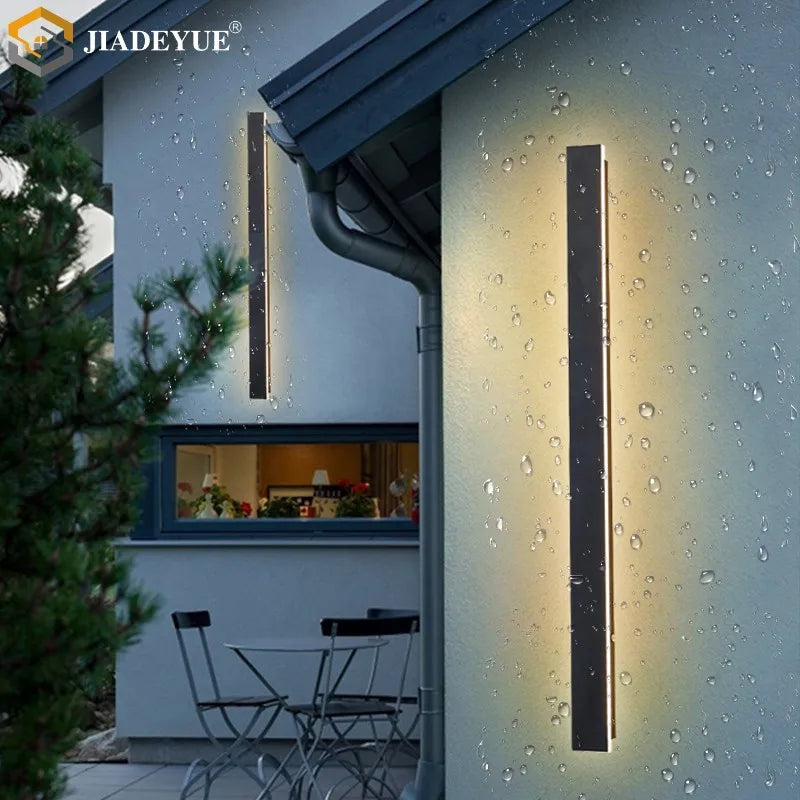 LED étanche longue applique murale ip65 éclairage extérieur jardin maison de campagne balcon lumière mur intérieur chambre salon lumière